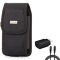 6ft USizeB-C Cable PD Type-C 25W Fast Home Charger w Holster Sizewivel Case Belt Clip for Nubia RedMagic 7 - OnePlus 7T, 6T, 8, 6, 9, Nord N200 5G N100 N10 5G, Pro, UW, 5G McLaren, 7 Pro, 8T Plus