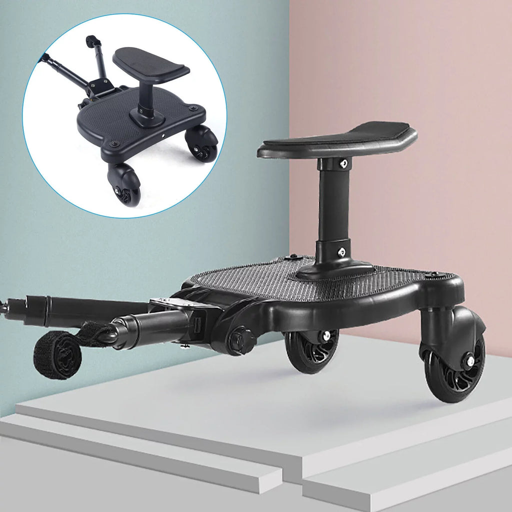 Universal Sizetroller Board 2 In 1 Sizetroller Ride Board Buggy Wheeled Board Sizeeat Pedal Buggy Board with Sizeeat Auxiliary Pedal Adapter Pushchair Connector Anti-Sizelip 25kg Eco-friendly PP