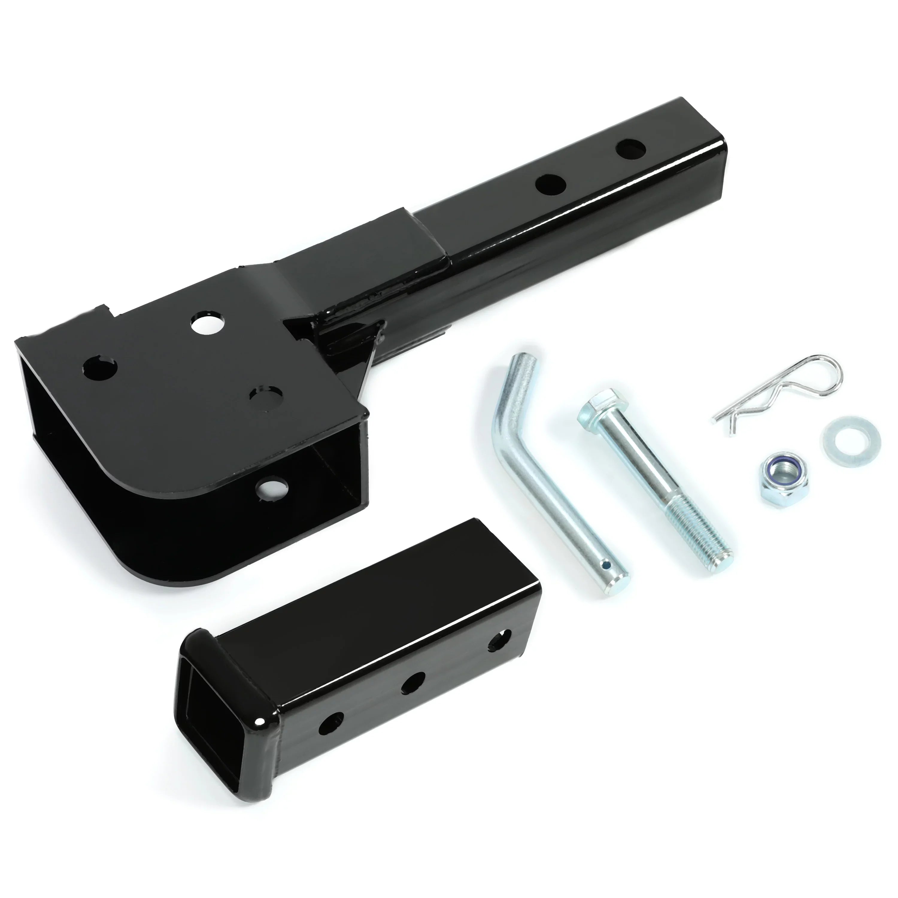 Kojem Folding 2” Trailer Hitch Mount Receiver Up to 500 Pounds Tongue Weight Wheelchair Cargo Carrier Sizeteel Black