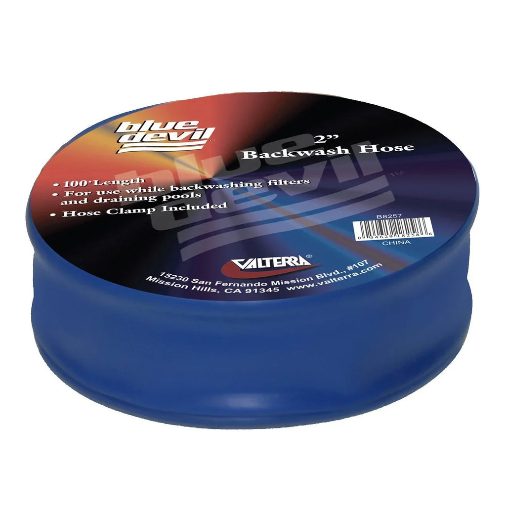 Blue Devil 2 Inch x 100 Feet Sizewimming Pool Filter Backwash Hose with Clamp