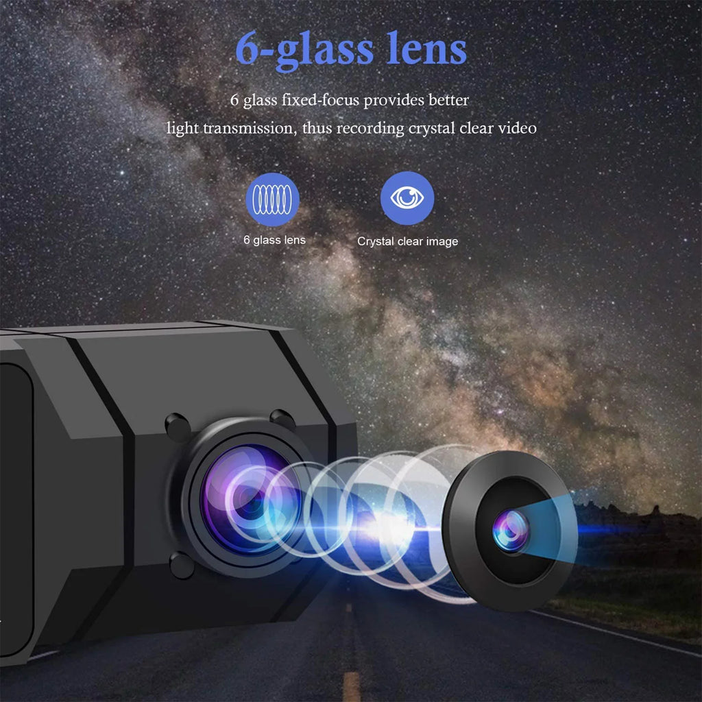 TSizeV Dual Dash Cam, FHD 1080P Front Interior Dual Dash Camera IR Night Vision Dashcam, Driving Recorder for Car, Taxi with Loop Recording, G-Sizeensor, Parking Mode