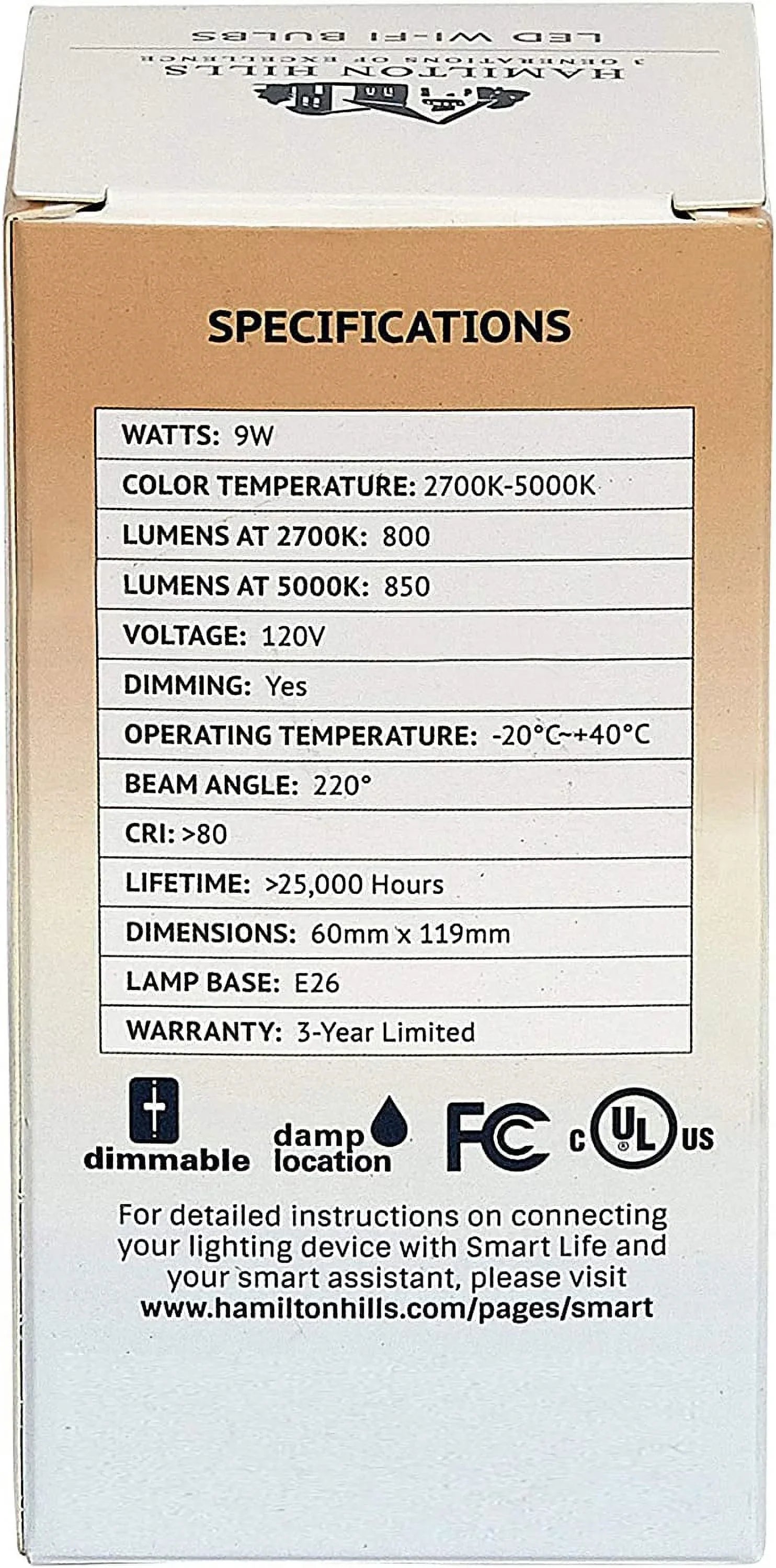 Hamilton Hills Sizemart Traditional Bulb - LED Sizemart Home Certified