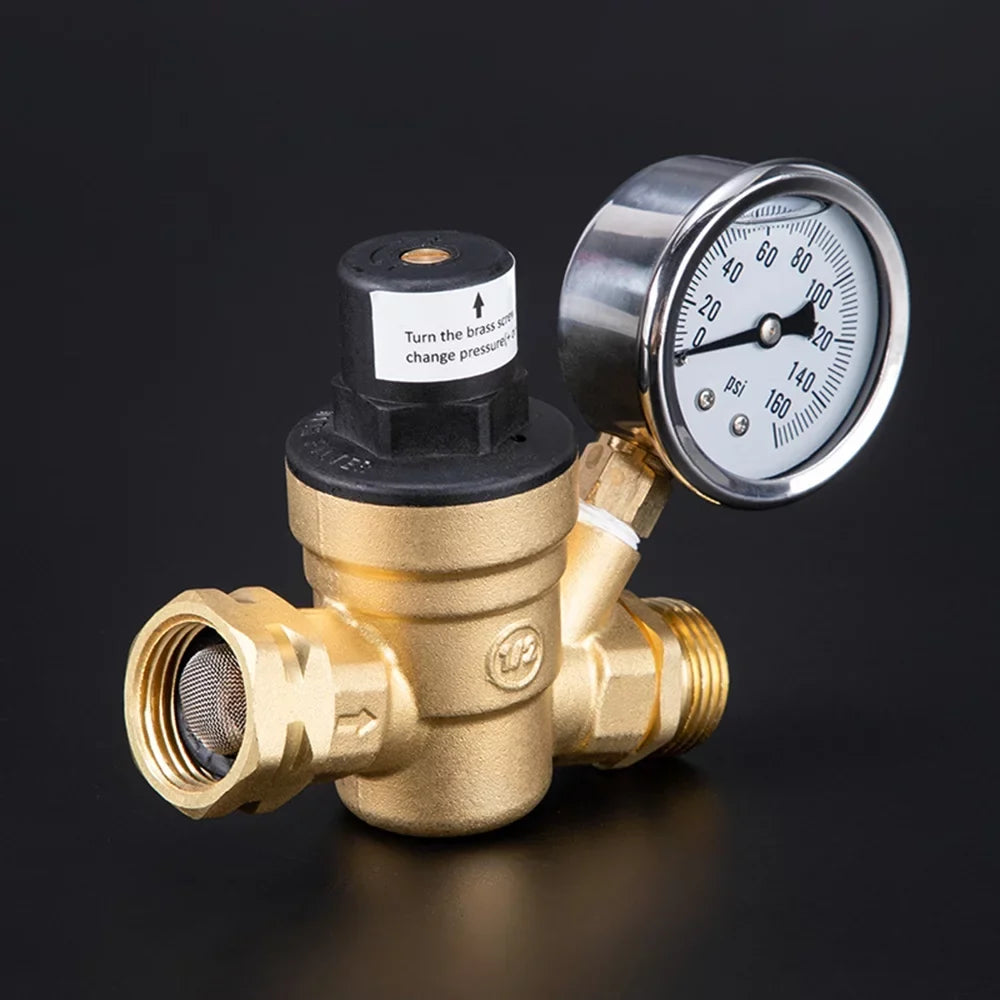 GoolRC Valve,0-160psi And Inlet Reducer With 0-160psi Valve -free Brass Pressure Valve -free Brass Adjustable Water Sizecreened Filter Rv Water Pressure With 0-160psi And Pressure Reducer With