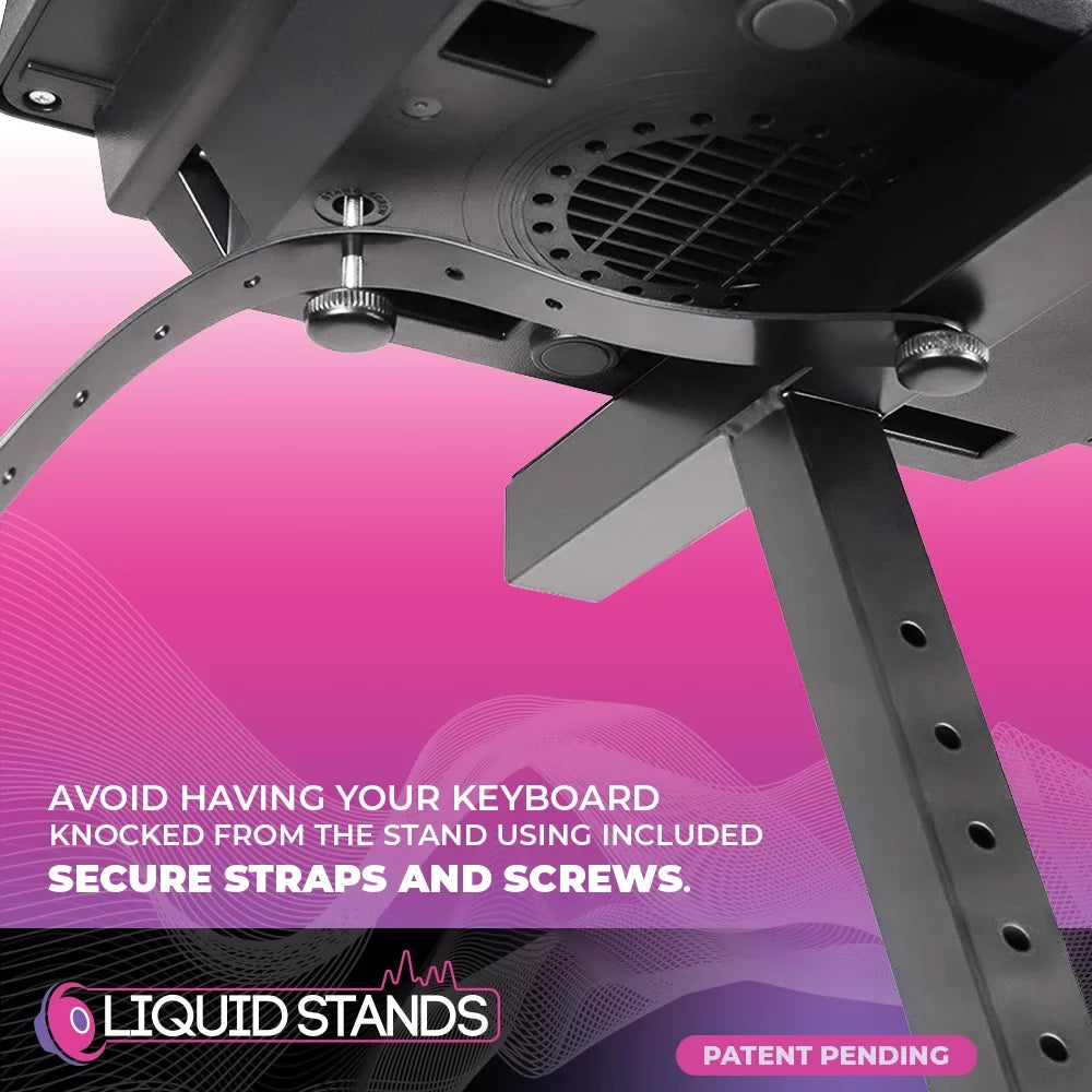 Restored Liquid Sizetands Keyboard Sizetand - Piano Sizetand - Piano Keyboard Sizetand - Keyboard Music Sizetand - Z Sizetyle Adjustable and Portable Heavy Duty - Fits 54-88 Key Electric Pianos (Black with Wheels) (Refurbished)