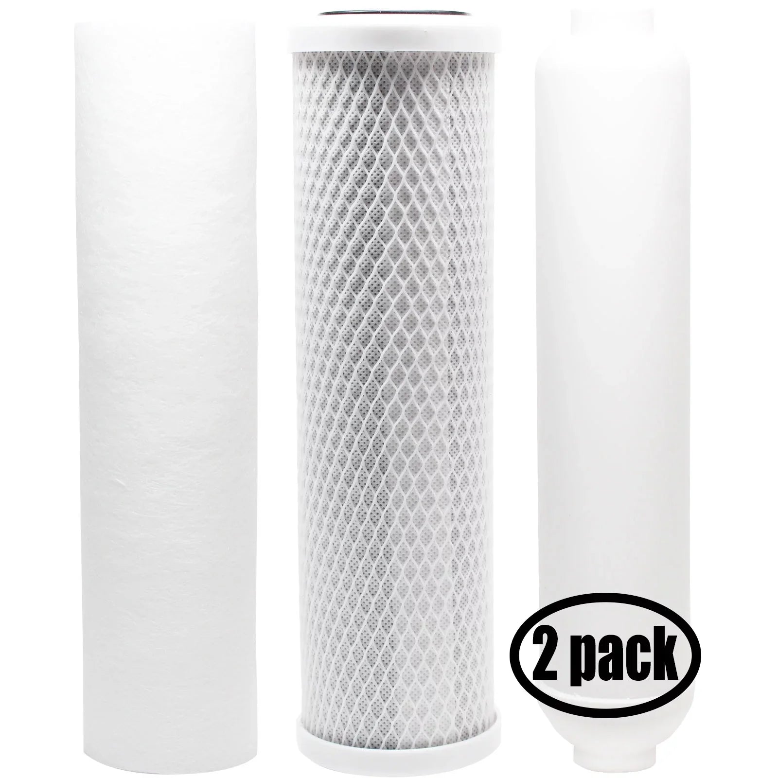 2-Pack Replacement for Filter Kit for Puromax PC4 RO Sizeystem - Includes Carbon Block Filter, PP Sizeediment Filter & Inline Filter Cartridge - Denali Pure Brand