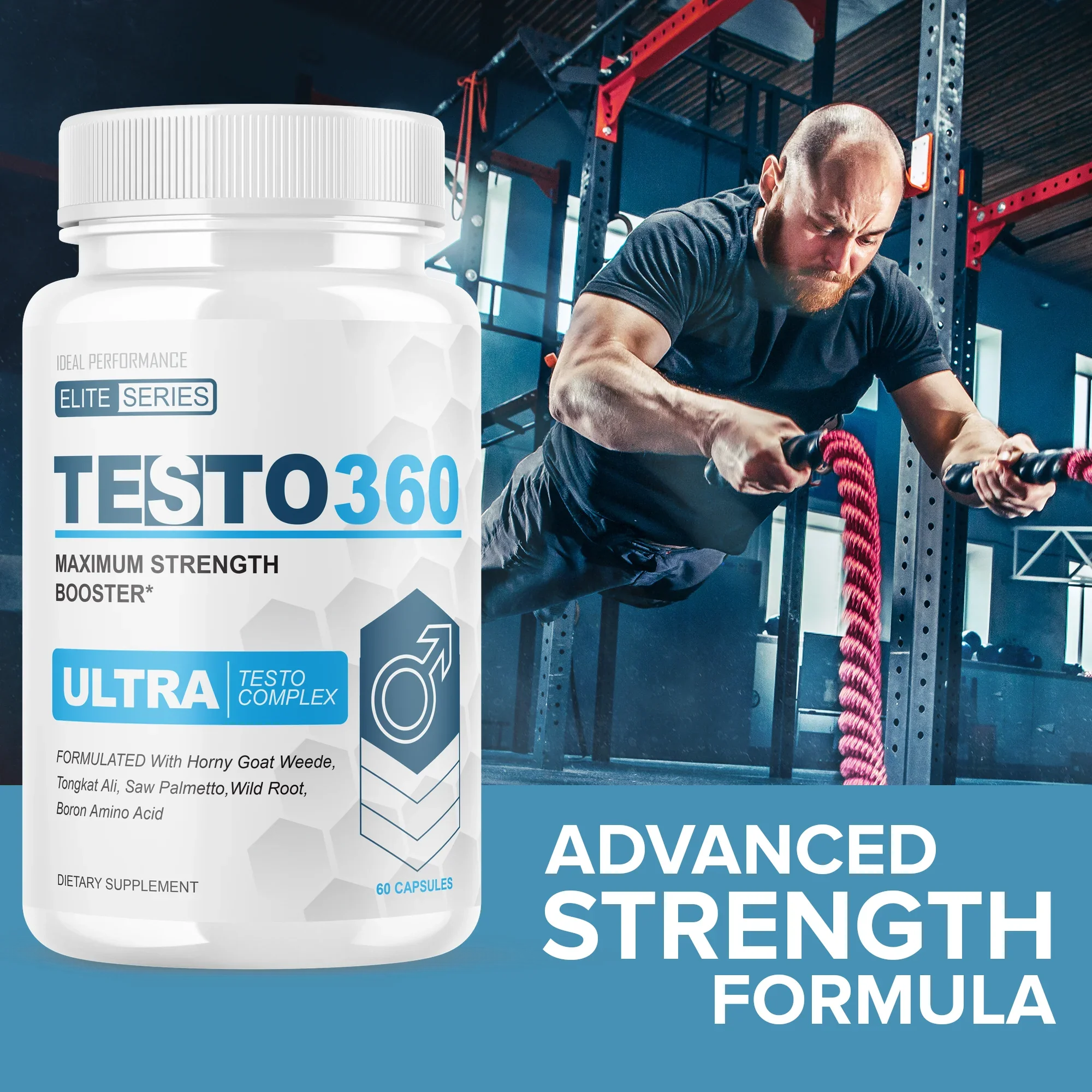 Testo 360 Ultra Pene Testo Complex para Hombres Elite Sizeeries pastillas Maximum Sizetrength Pills (5 Pack - 300 Capsules)