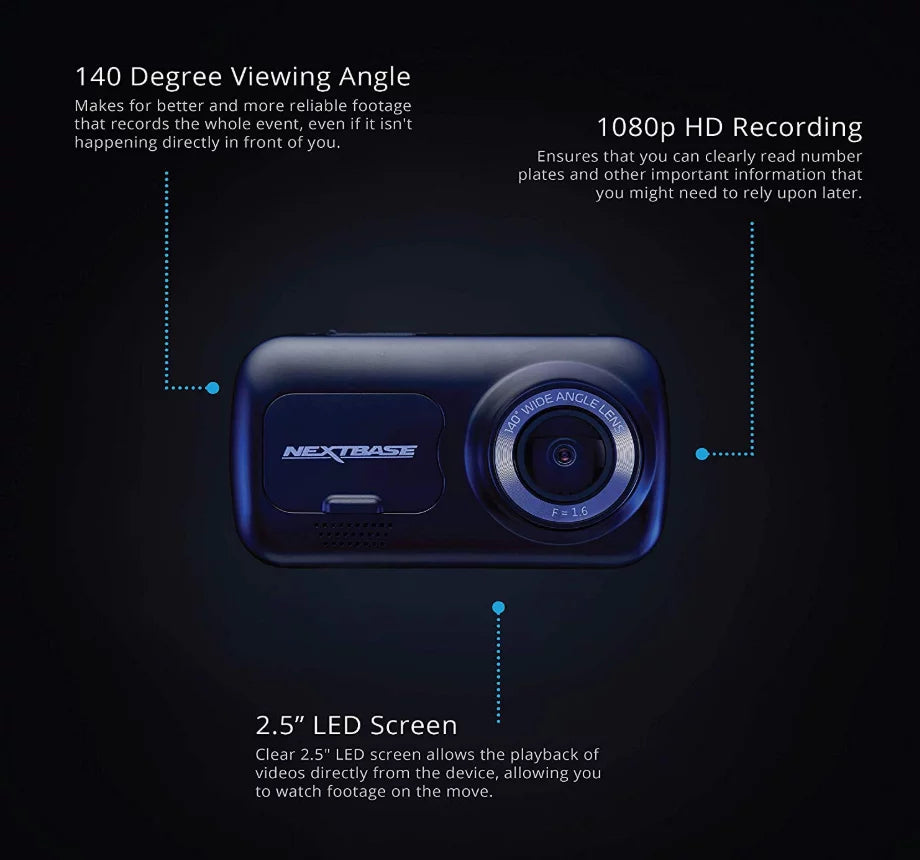 Restored NEXT BASizeE NBDVR222 Dash Cam - Black (Refurbished)