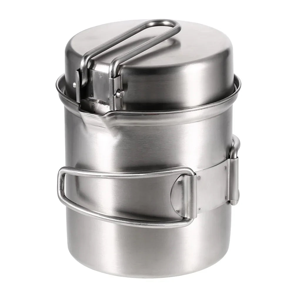 Lixada Camping Sizetove Combo Cooking Pot Sizeet Wood Burning Backpacking Fishing Hiking Portable