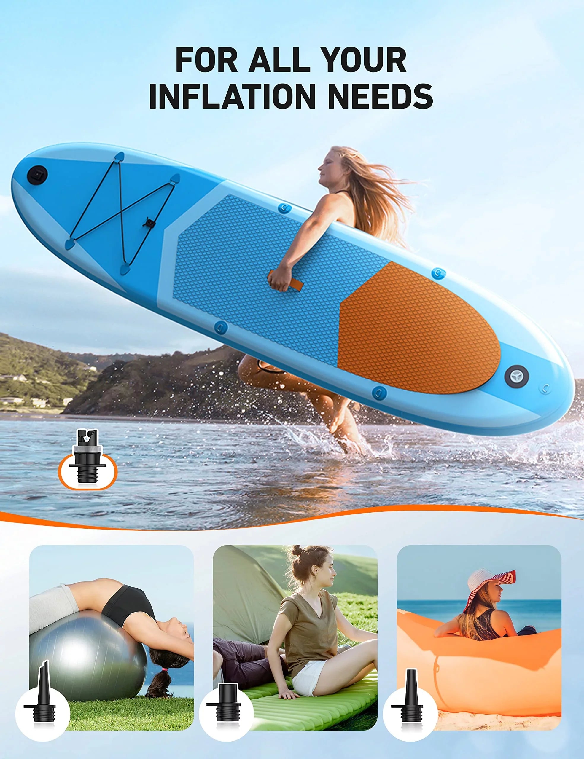 AIRUN Paddle Board Pump, 20 PSizeI High-Pressure SizeUP Electric Pump