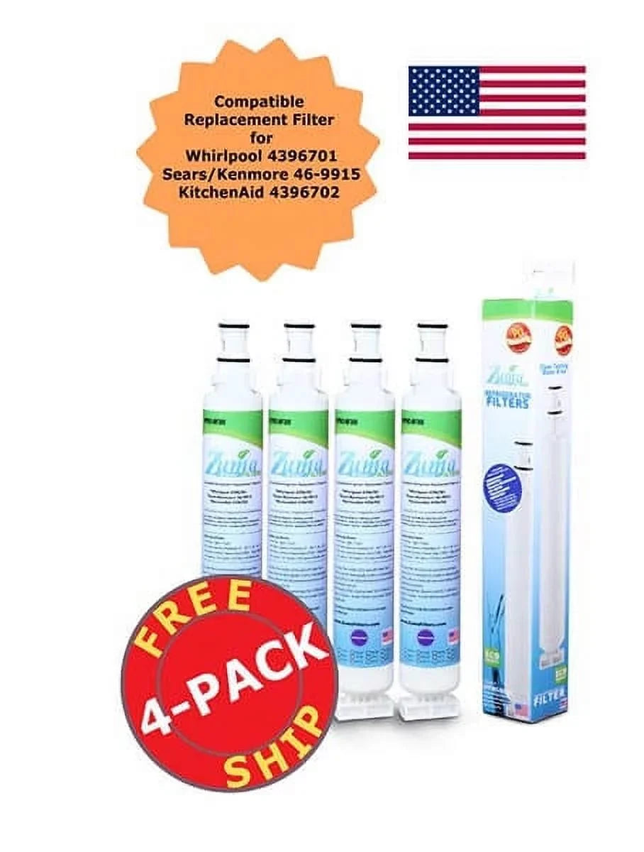ZUMA Brand , Water and Ice Filter , Model # OPFW3-RF300 , Compatible with Whirlpool® GR9FHTXTB00 - 4 Pack - Made in U.Size.A.