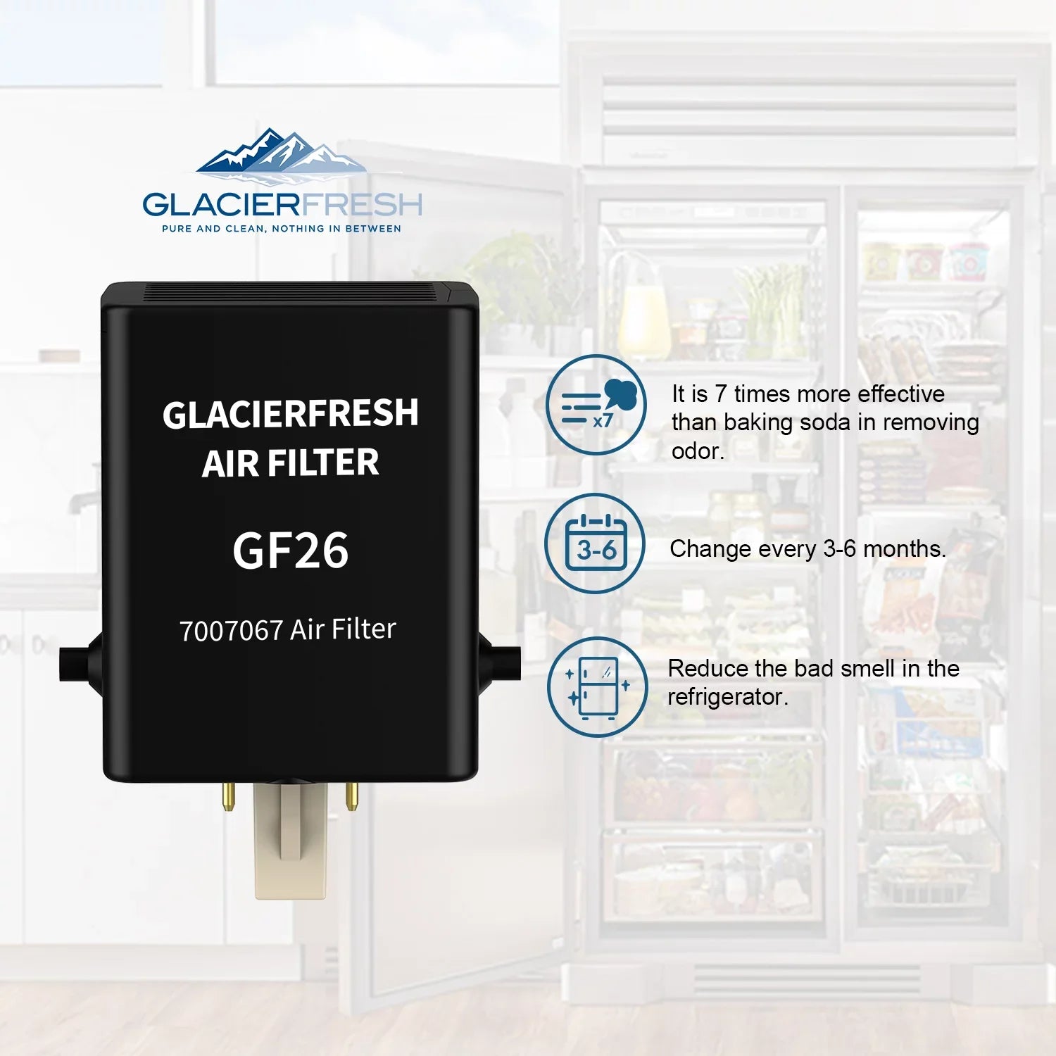GLACIER FRESizeH Air Filter Replacement for Refrigerator 7007076 Air Filter, 1 Pack