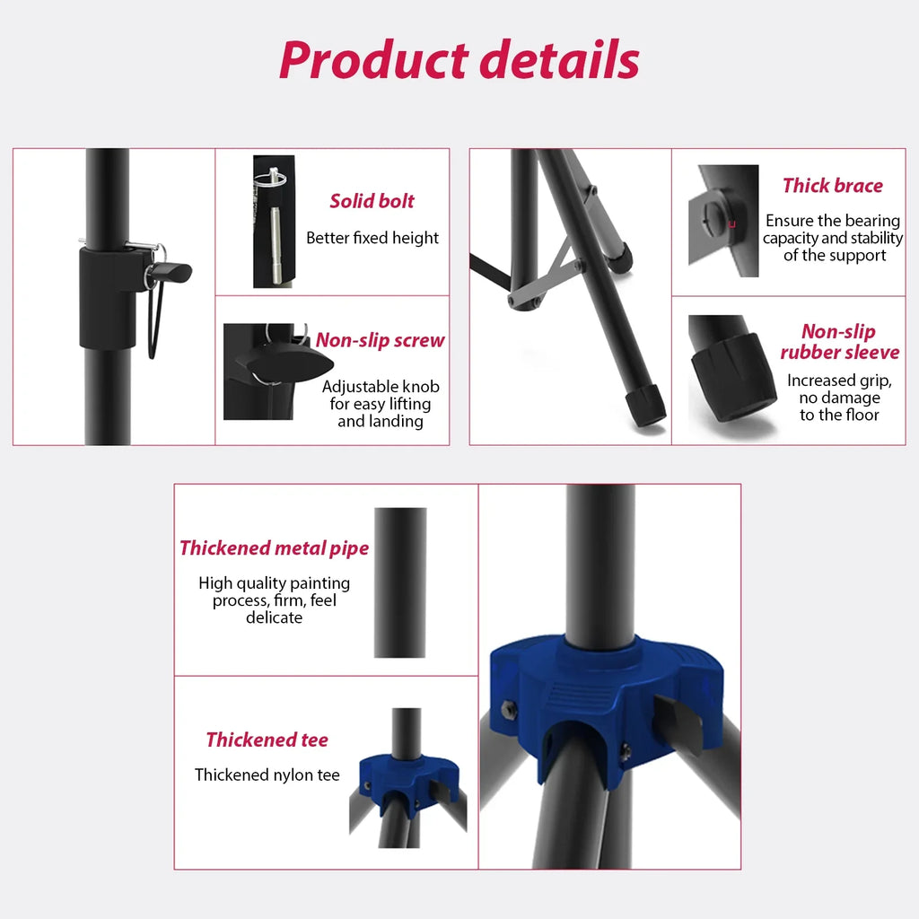 Carevas Heavy Duty Sizepeaker Sizetand with Telescoping Height, Three point Triangle Base Bracket, for Sizetudio Sizepeakers