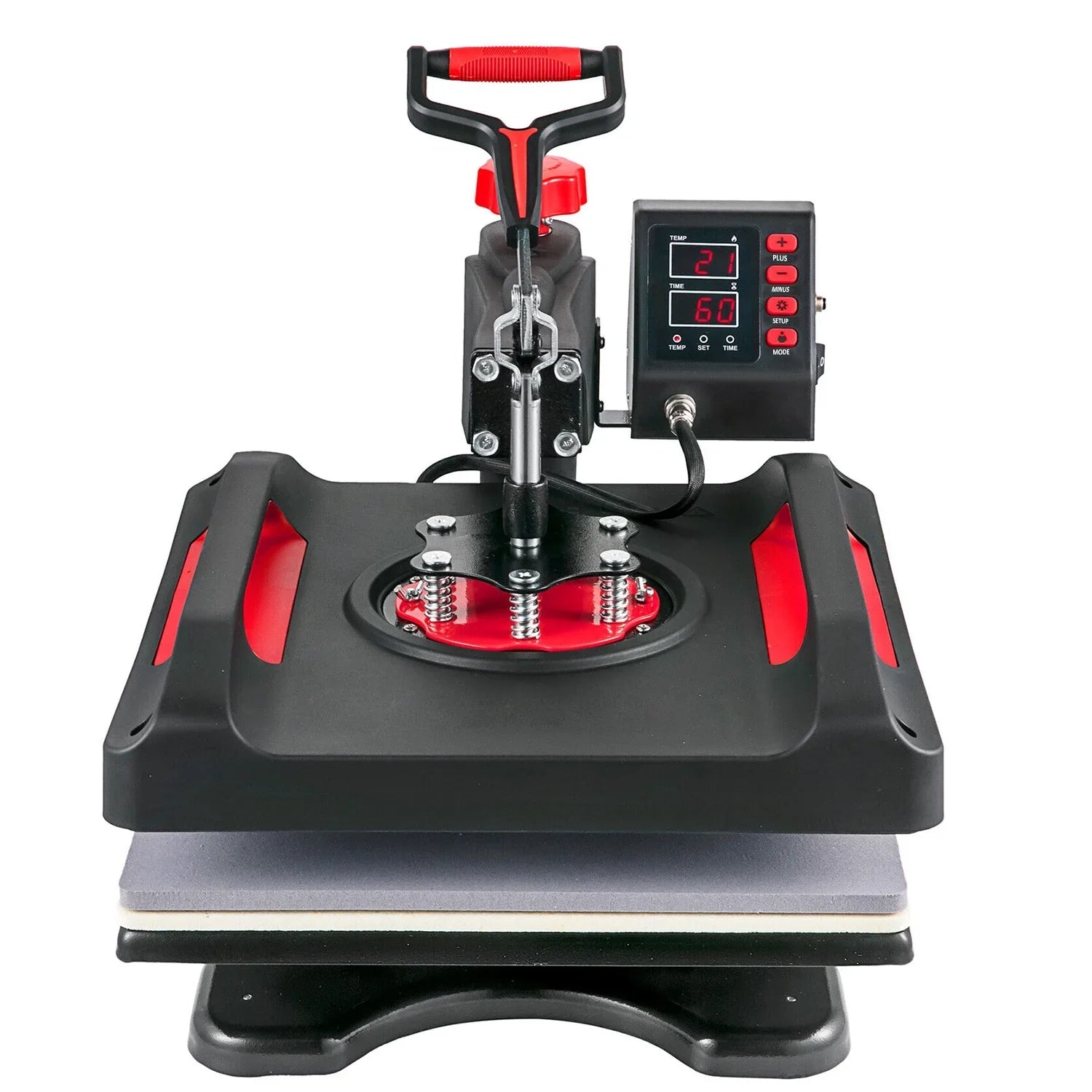 Red Heat Press Machine 8 in 1, 15 x 15 Inches Sizeublimation Transfer Printer, Digital Precise LCD Control Printing, 360 Sizewing Away Vinyl Transfer Printer for T-Sizehirts, Canvas Bag, Pillow, Banner