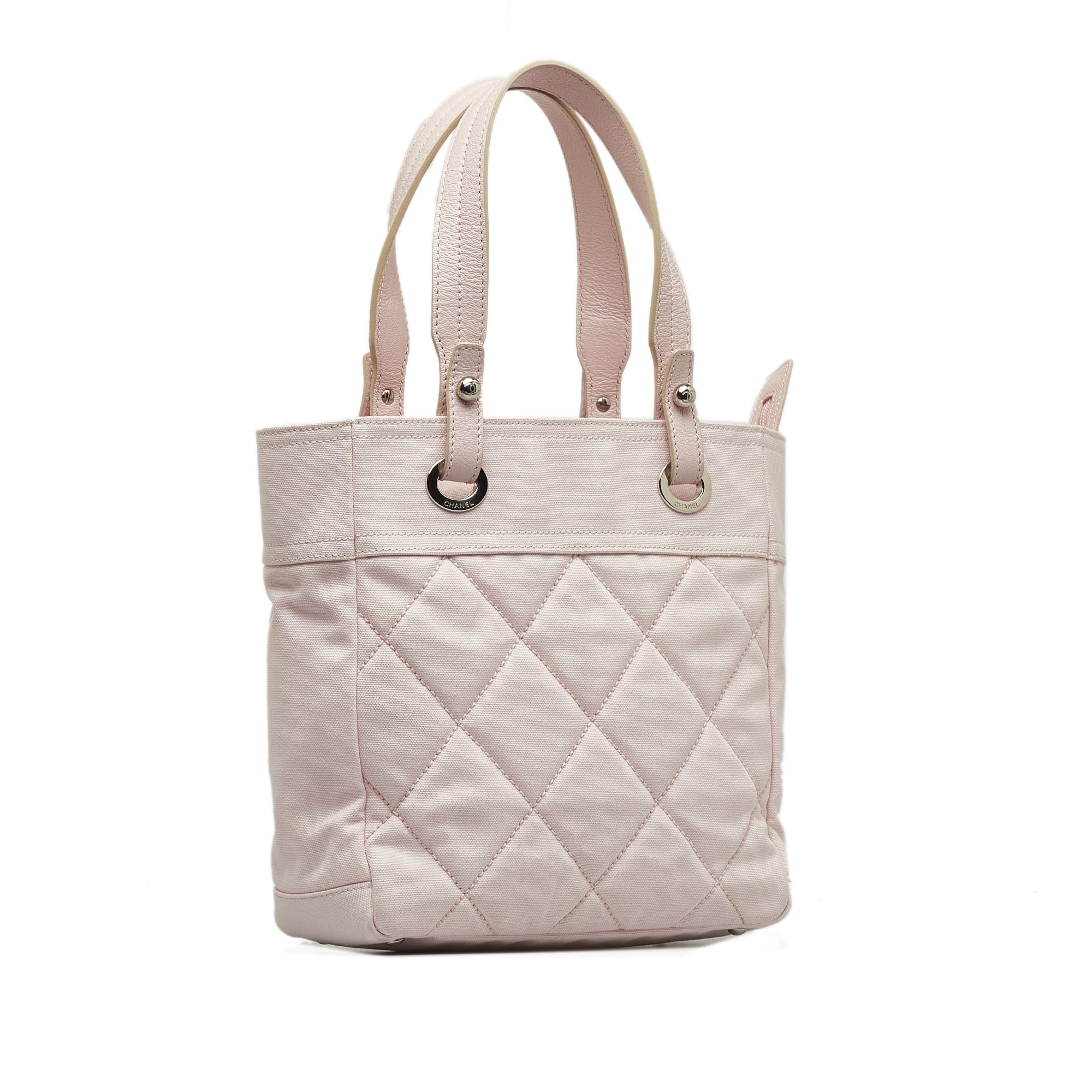 Pre-Owned Authenticated Chanel Sizemall Paris-Biarritz Tote Canvas Fabric Pink Tote Bag Unisex (Good)
