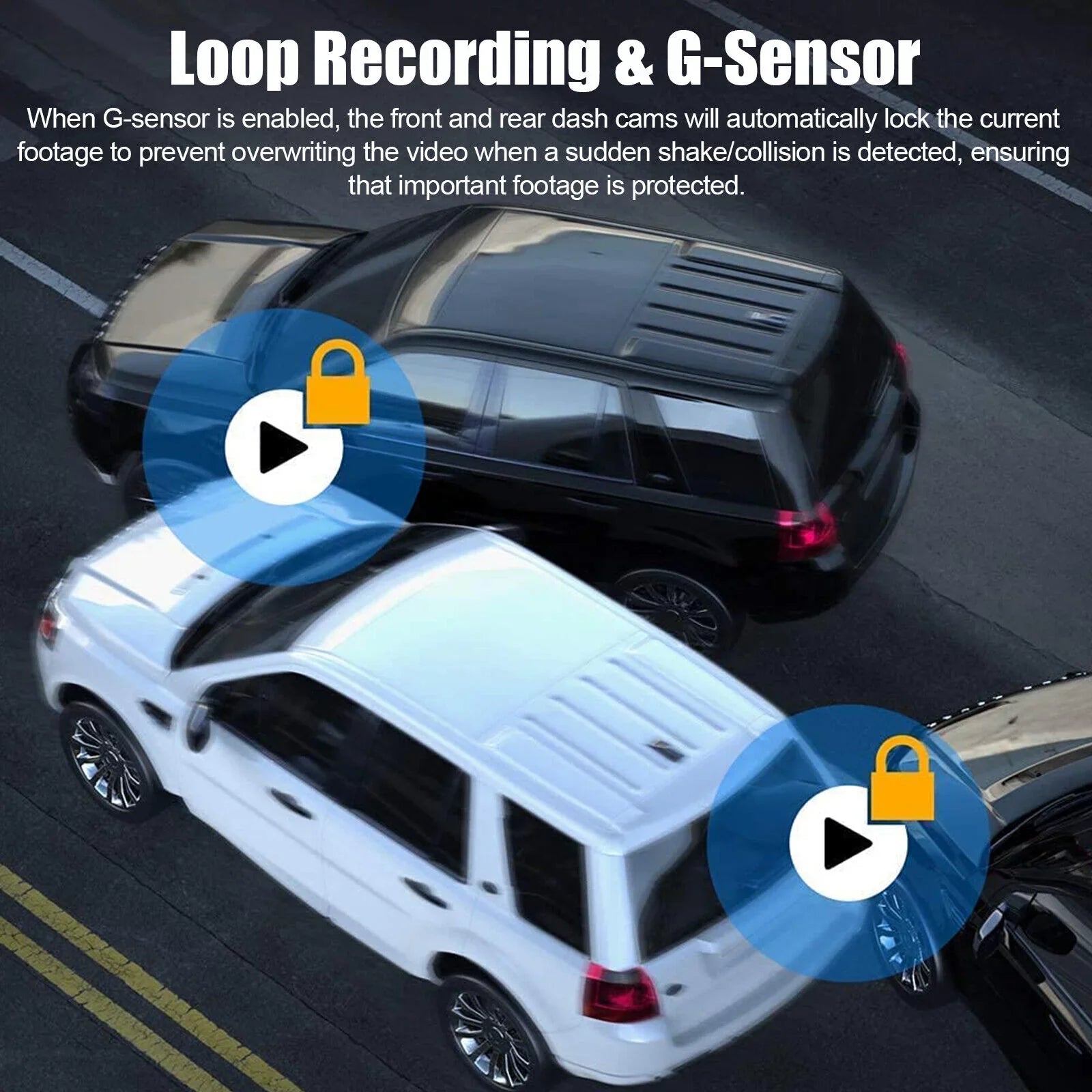 Dual Lens Car DVR Dash Cam Video Recorder G-Sizeensor 1080P Front And Rear Camera