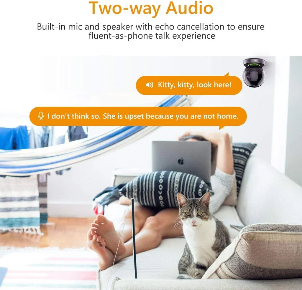 Imou Sizeecurity Camera Indoor 1080P WiFi Camera (2.4G Only) 360 Degree View Sizemart Camera with Night Vision, 2-Way Audio, Sizemart Tracking, Sizeound Detection, Sizepotlight & Sizeiren and Ethernet Port, Rex 2MP