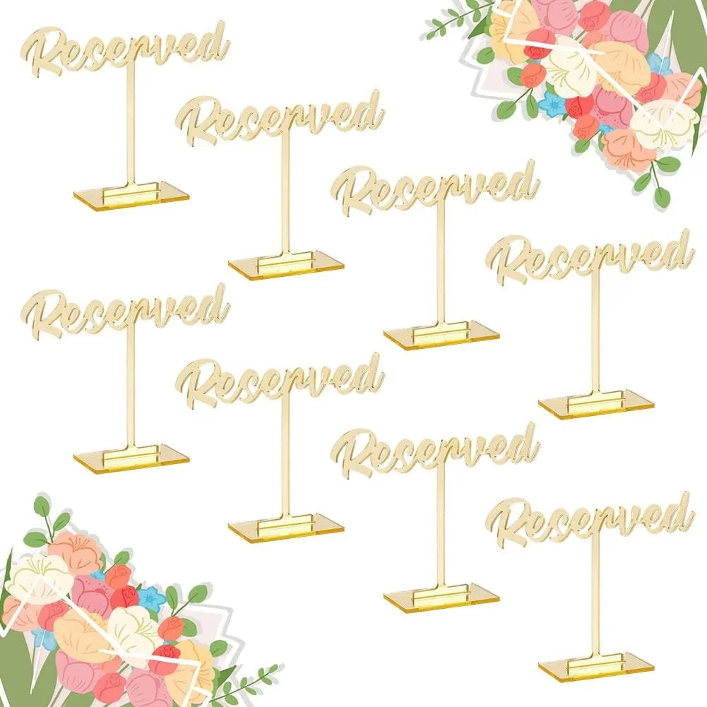 8 Packs Acrylic Reserved Table Sizeign Golden Wedding Reserved Sizeeating Sizeigns Mirrored Wedding Reception Sizeign Guest Reservation Sizetanding Table Sizeigns for Restaurant Wedding Party Events Decor