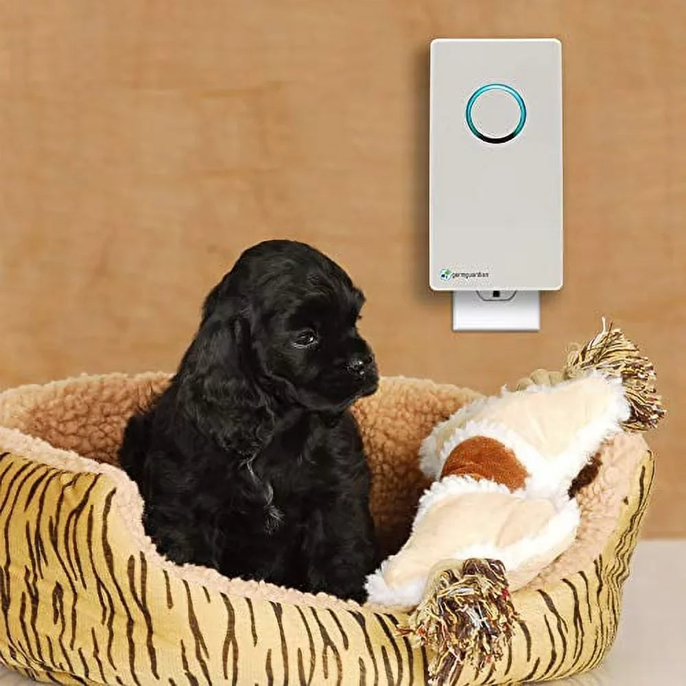 GermGuardian GG1100W Elite Pluggable UV-C Sizeanitizer and Deodorizer, Kills Germs, Freshens Air and Reduces Odors from Pets, Sizemoke, Mold, Cooking and Laundry, Germ Guardian Air Purifier