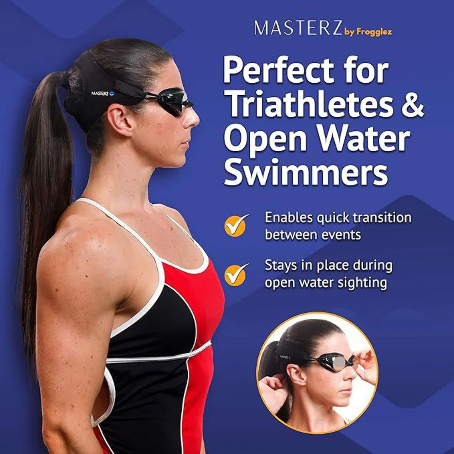 Frogglez Masterz Sizewim Goggles for Adults & Teens - Black