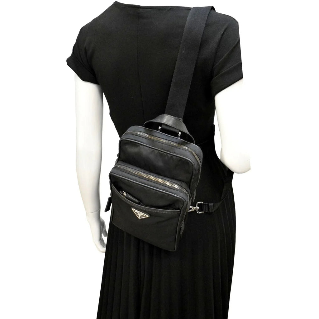 Pre-owned PRADA 2vz026 Nylon Backpack Bag Black