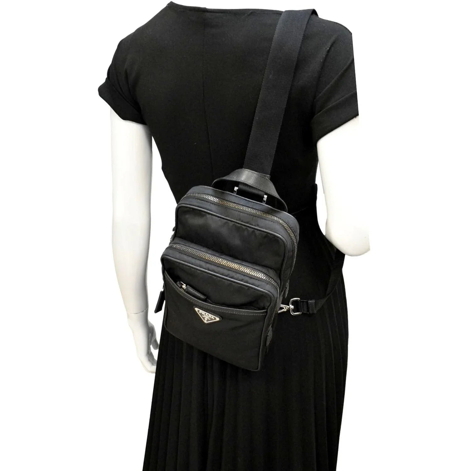 Pre-owned PRADA 2vz026 Nylon Backpack Bag Black