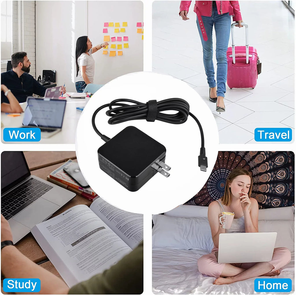 KONKIN BOO Compatible 45W Type-C AC Adapter Charger Replacement for Lenovo 300e Chromebook 2nd Gen MTK Type 81QC