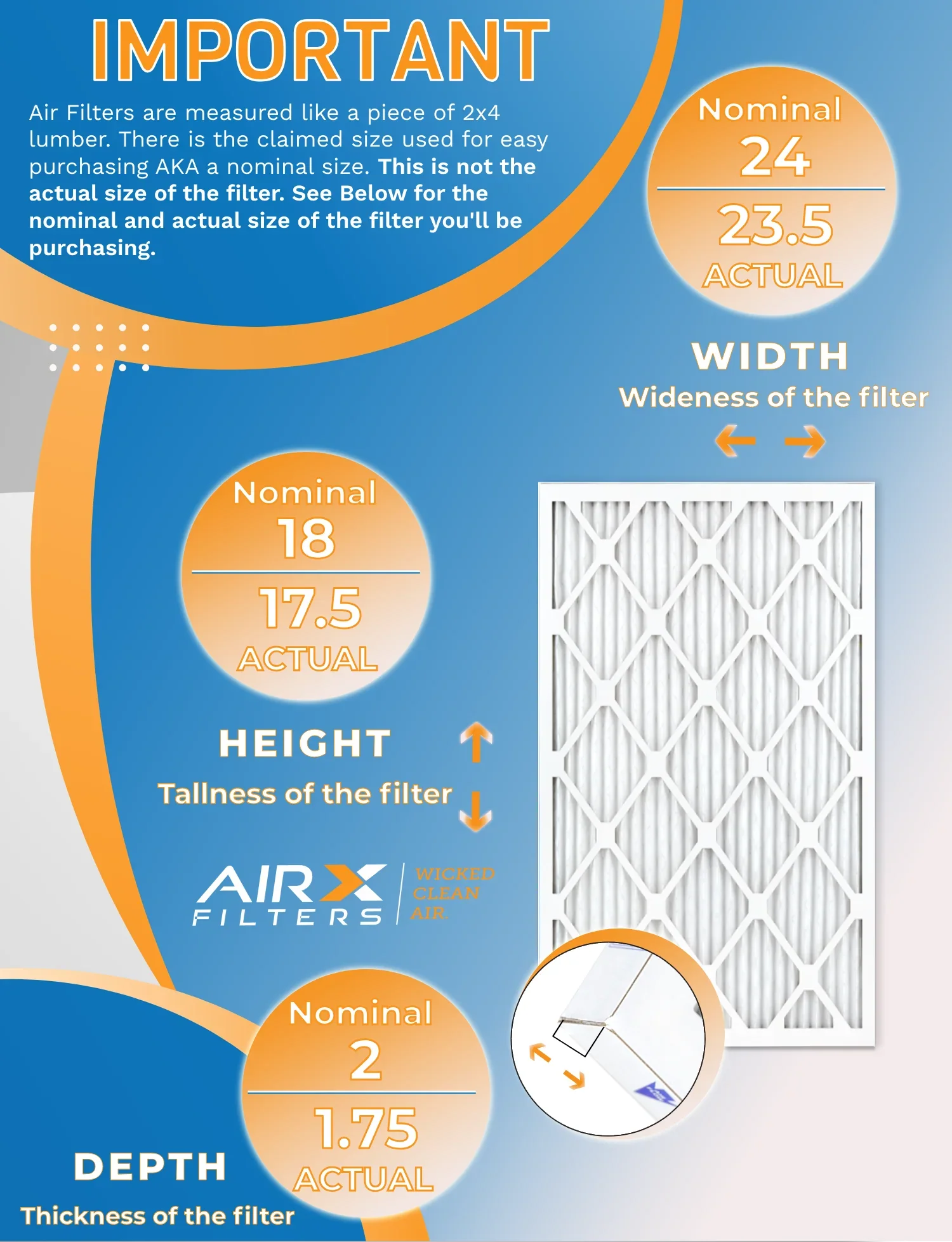 18x24x2 Air Filter MERV 11 Rating, 12 Pack of Furnace Filters Comparable to MPR 1000, MPR 1200 & FPR 7 - Made in USizeA by AIRX FILTERSize WICKED CLEAN AIR.