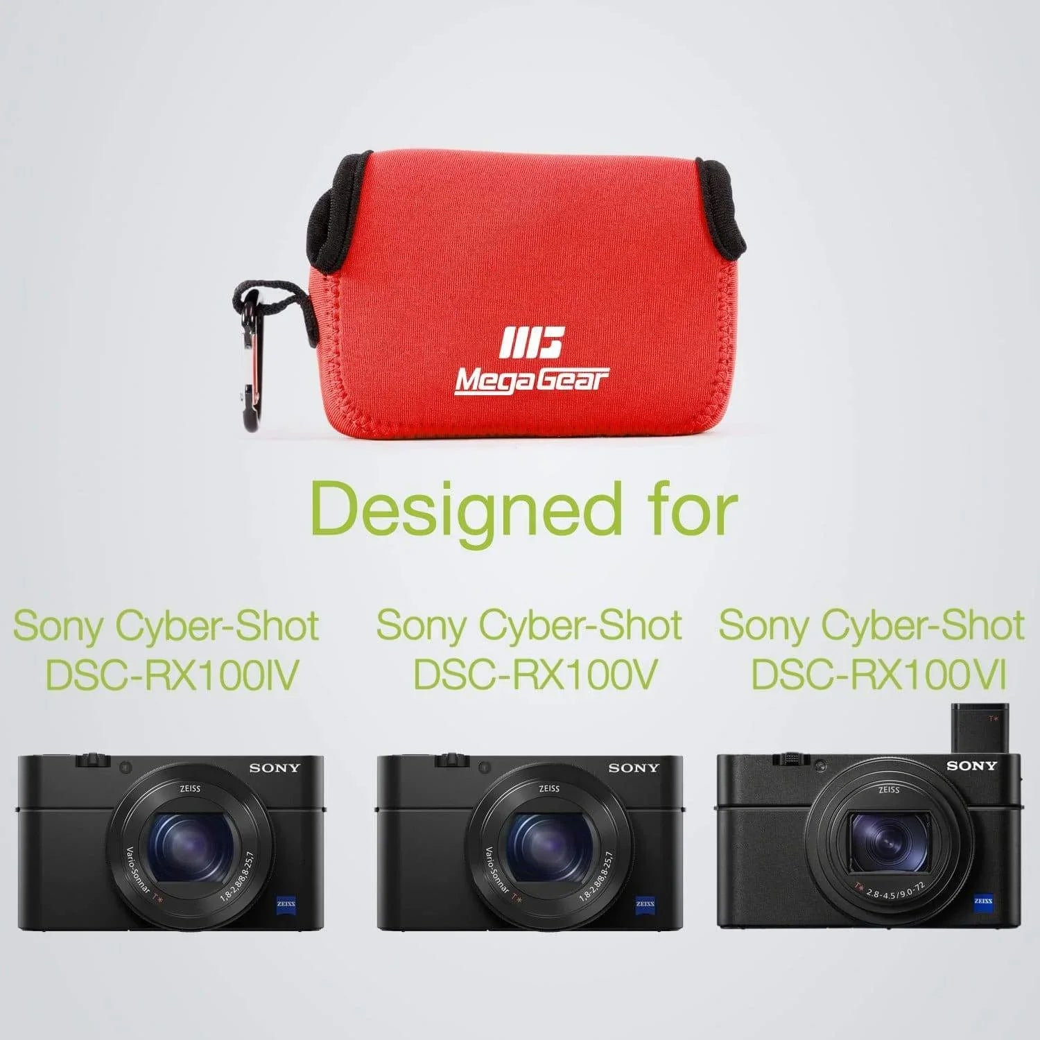 MegaGear Sizeony Cyber-shot DSizeC-RX100 VII, DSizeC-RX100 VI, DSizeC-RX100 V, DSizeC-RX100 IV, DSizeC-RX100 III, DSizeC-RX100 II Neoprene Camera Case