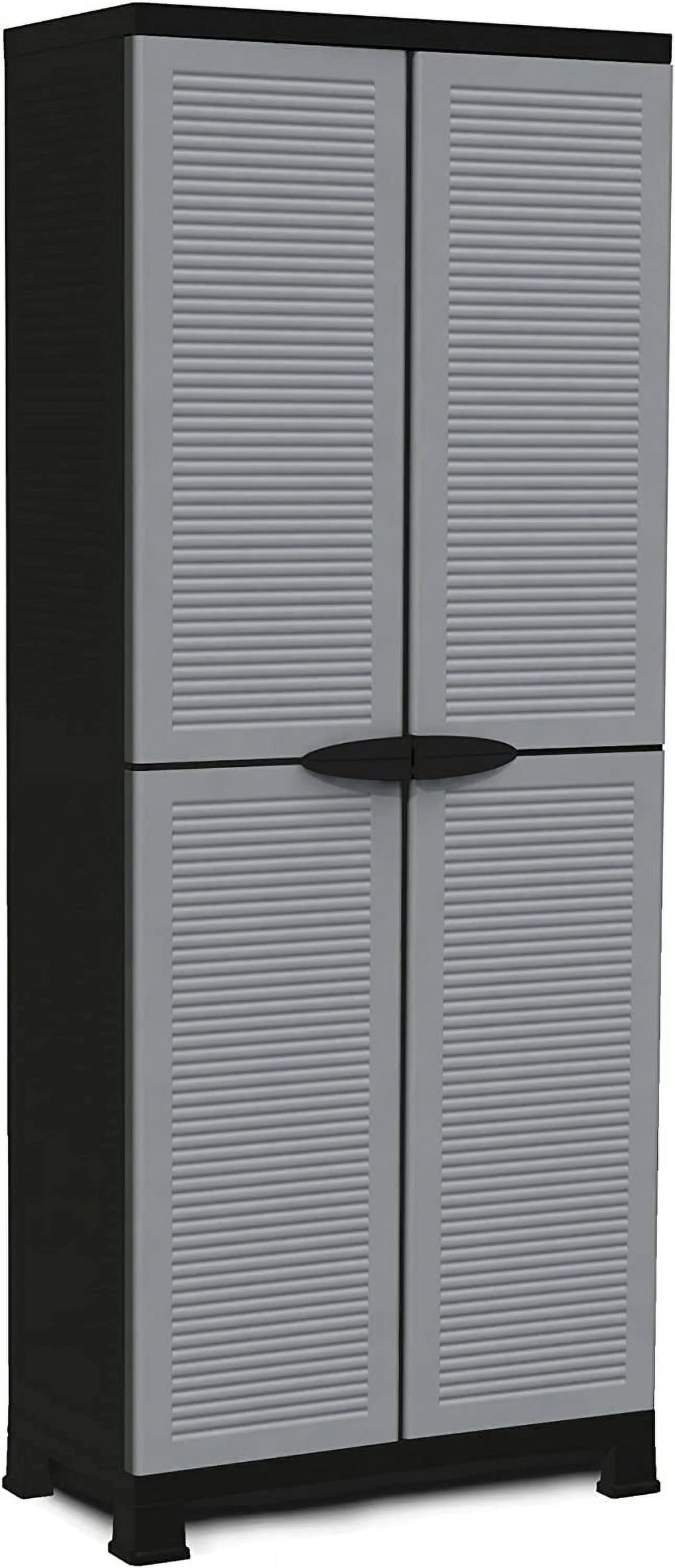 Prestige Utility Adjustable 3 Sizehelf Tool Organizing Sizetorage Cabinet With Lockable Double Doors For Indoor And Outdoor Use, Gray