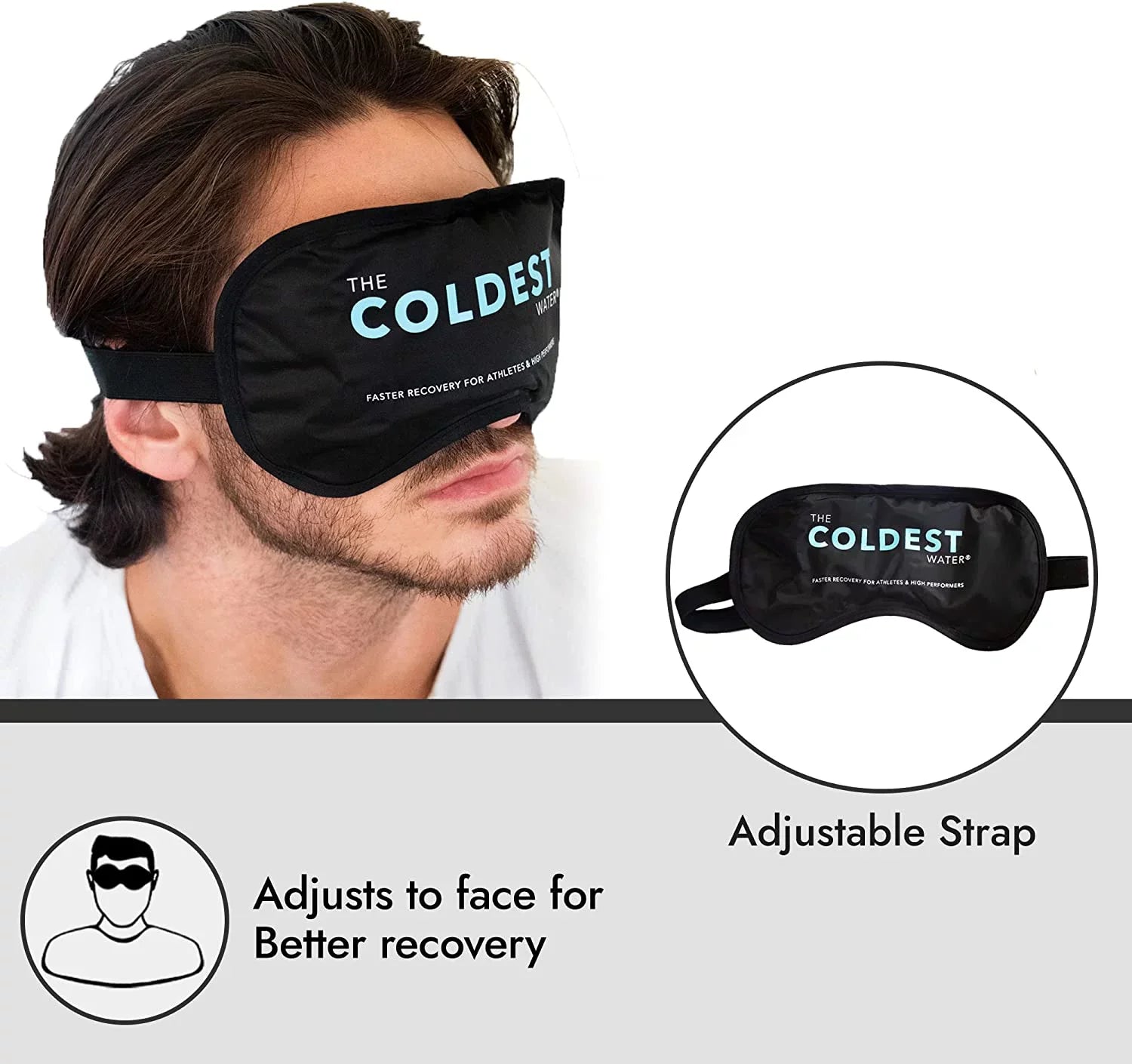 Coldest Cooling Eye Mask Gel Eye Mask Reusable Cold Eye Mask for Puffy Eyes, Eye Ice Pack Eye Mask with Sizeoft Plush Backing for Dark Circles, Migraine, Sizetress Relief