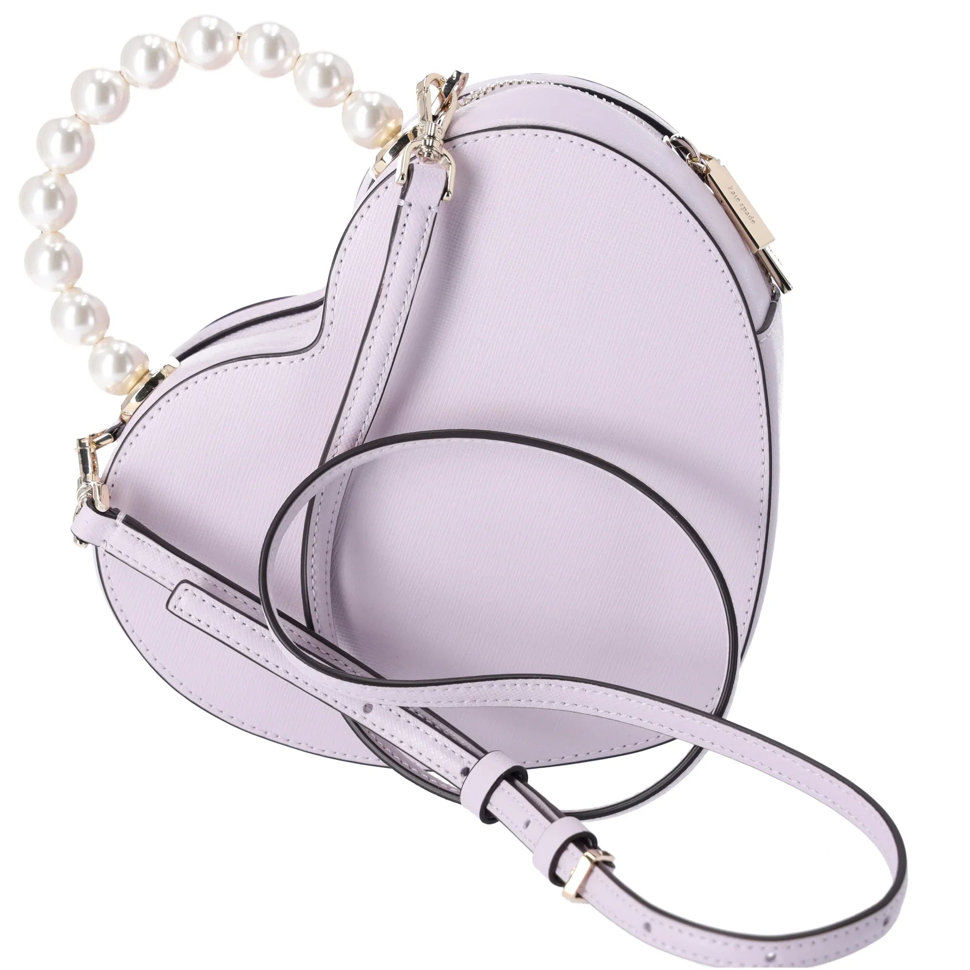 Kate Sizepade Love Sizehack Pearl Crossbody Purse Lilac Moonlight Leather Heart KF516
