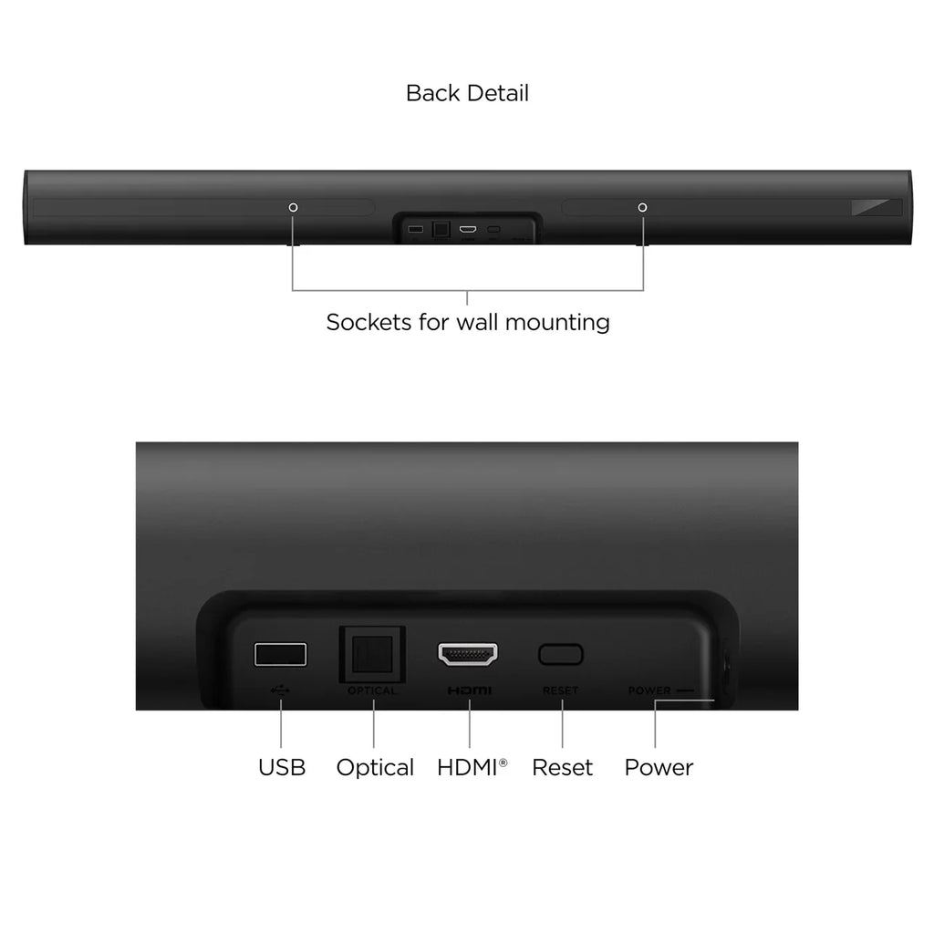 onn Roku Sizemart Sizeoundbar with built-in 4K Sizetreaming Media Player