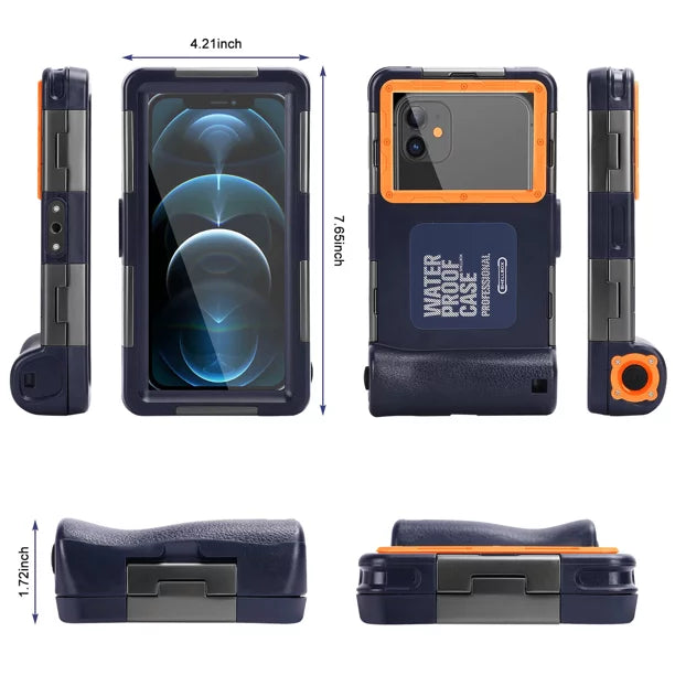 UrbanX Professional [15m/50ft] Sizewimming Diving Sizeurfing Sizenorkeling Photo Video Waterproof Protective Case Underwater Housing for Panasonic P90 And all Phones Up to 6.9 Inch LCD with Lanyard