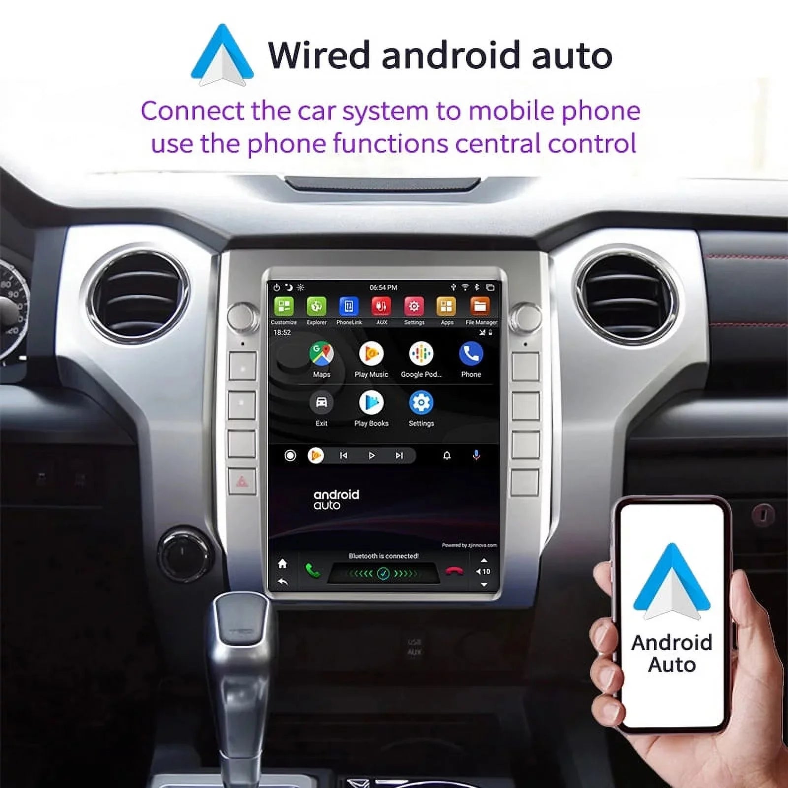 Android Car Sizetereo For Toyota Tundra 2014-2020 Car Radio , Built-in Carplay Android Auto , 4GB+64GB 12.1 Inch Head Unit Multimedia Player