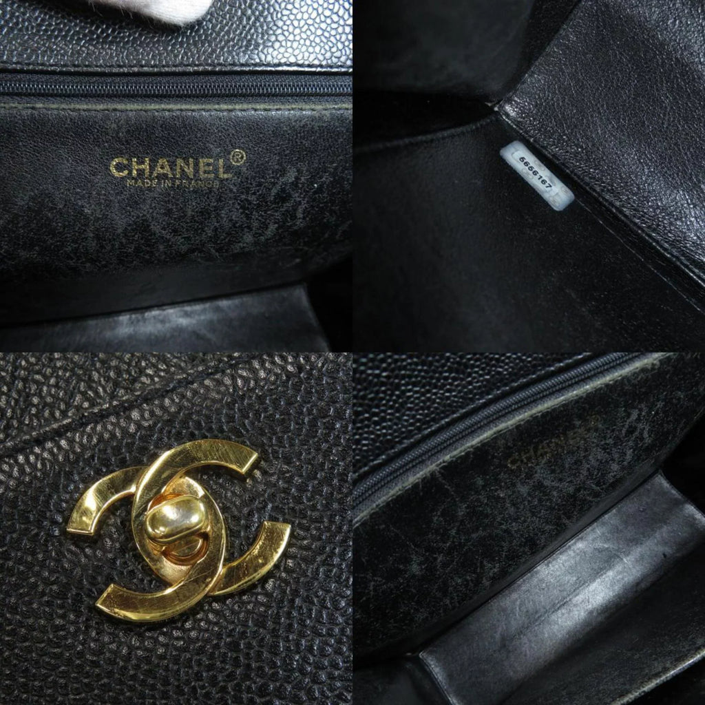 Pre-Owned CHANEL COCO MARK Handbag Caviar Sizekin Ladies (Good)