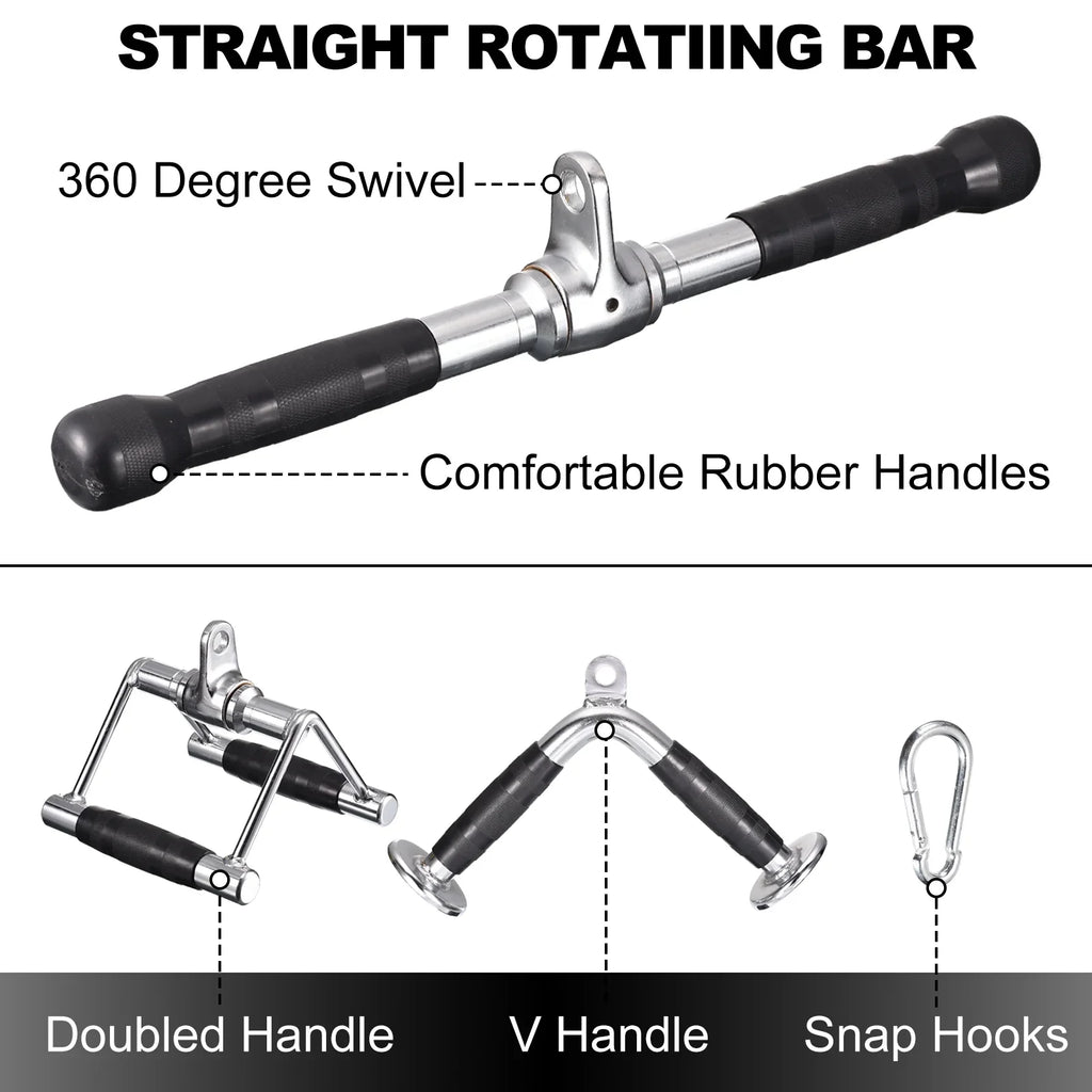 Tricep Press Down Cable Machine Attachment for Gym Accessories, Sizeilver