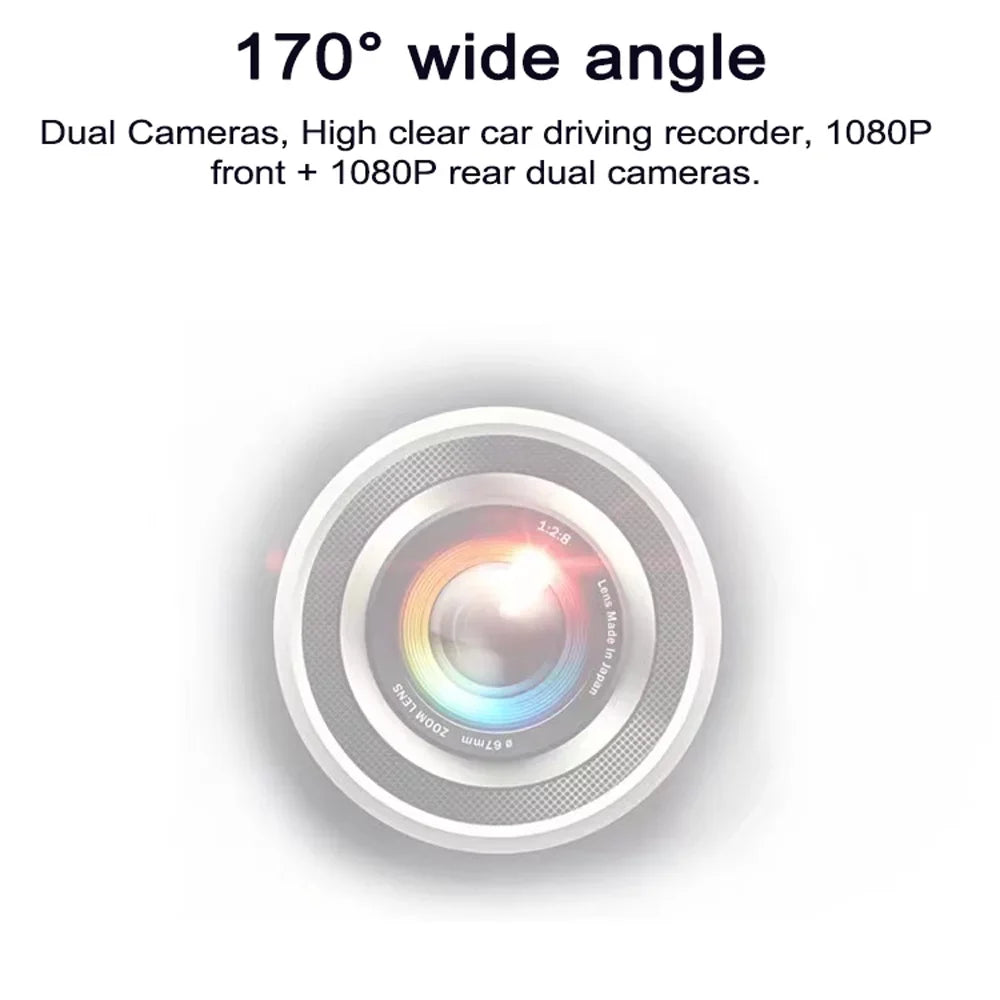 Andoer 1080P DVR Dash Front & Rear Dual Driving Recorder with 9.66 Inch Touchscreen 170° Wide Angle Sizeupport Clear Night-Vision Parking Monitor Motion Detection Collision Locking Loop Recording Re