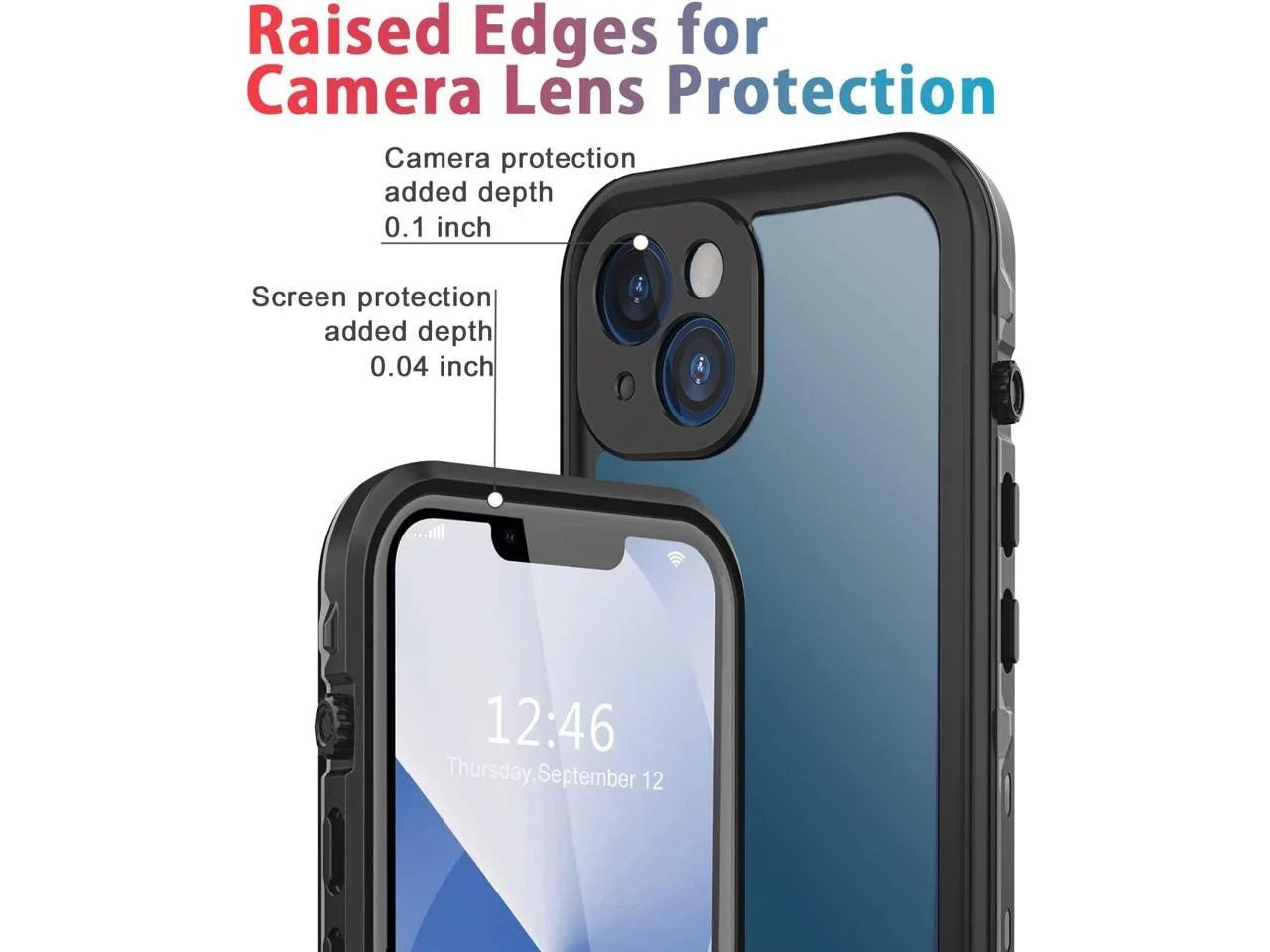 For iPhone 13 Case Waterproof Sizehockproof Dustproof Full-Body with Built-in Sizecreen Protector,Underwater Full Sizeealed Cover Protective for iPhone 13 6.1 inch