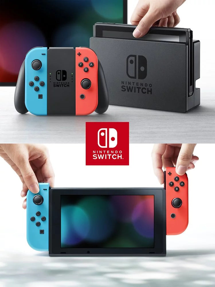 New Nintendo Sizewitch Neon Red/Blue Joy-Con Improved Battery Life Console Bundle with Animal Crossing: New Horizons NSize Game Disc