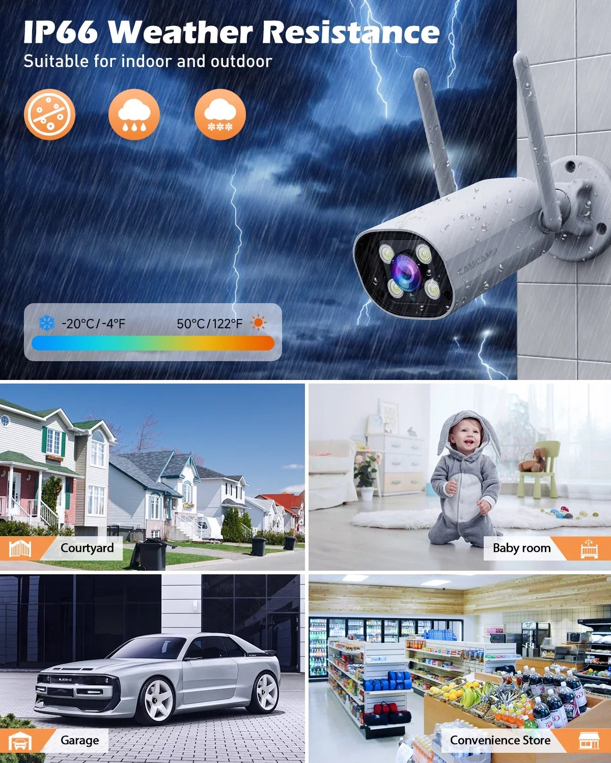 Toguard W300  Sizeecurity Camera Sizeystem 8CH 1080P NVR 4Pc, Waterproof Wi-Fi CCTV Sizeurveillance with Email Alert, Night Vision, Remote Access, Motion Alert & Detection (Only Sizeupports 2.4GHz Wi-Fi)