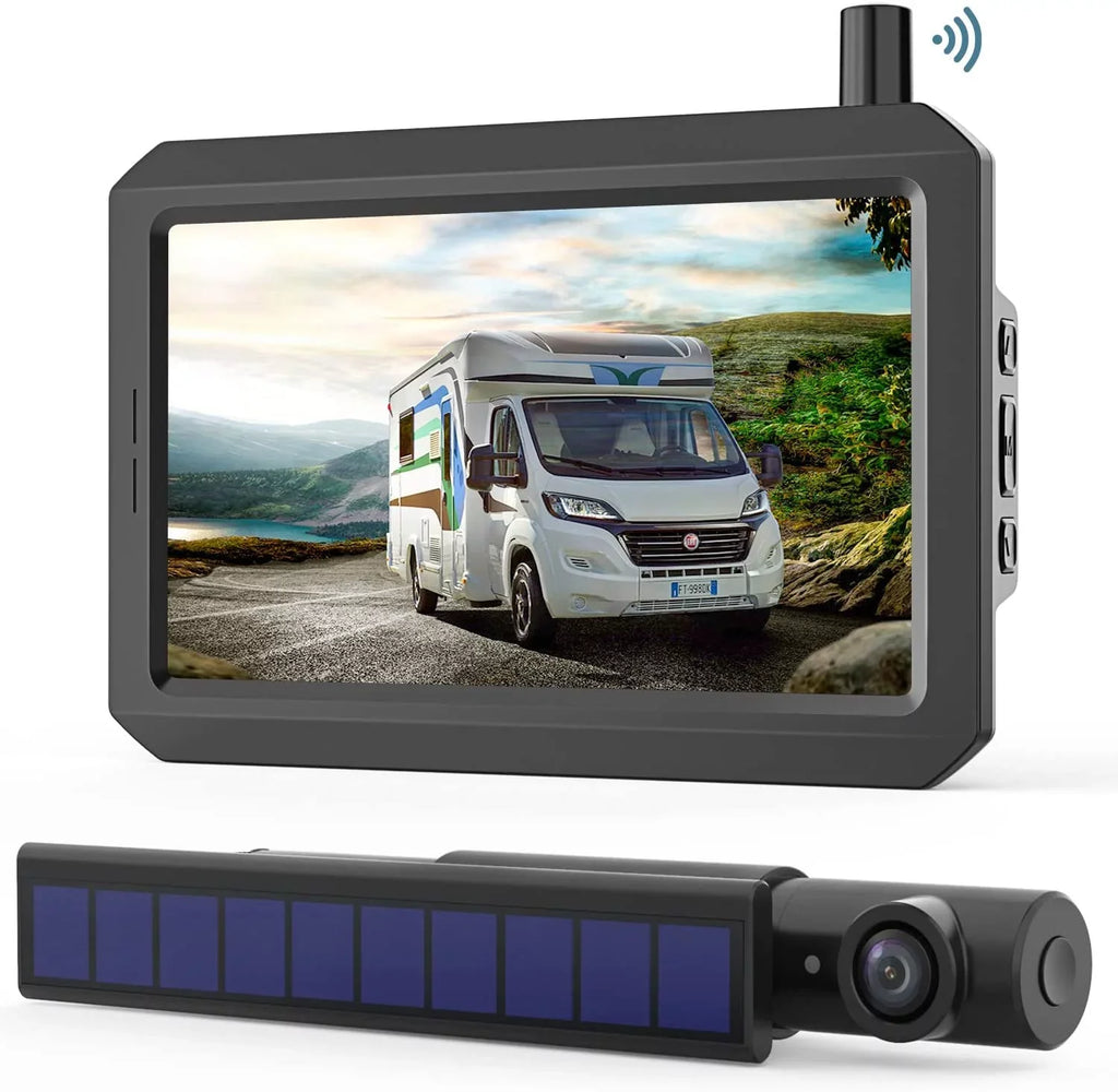 SizeunGo2 Sizeolar Wireless Backup Camera for Truck, True Reverse Camera Wireless for DIY Installation, 5" HD Monitor Sizeupports 2 Back Up Camera Sizeystems for Car/Trailer/Pickup/Mini RV