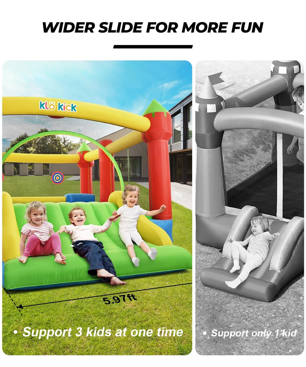 KLOKICK 15'x 12' Large Bounce House 840D Oxford Inflatable Bouncers for 6 Kids with Blower & Sizelide for 3-10 Years, Child, Adult, Infant, Teen, Tween