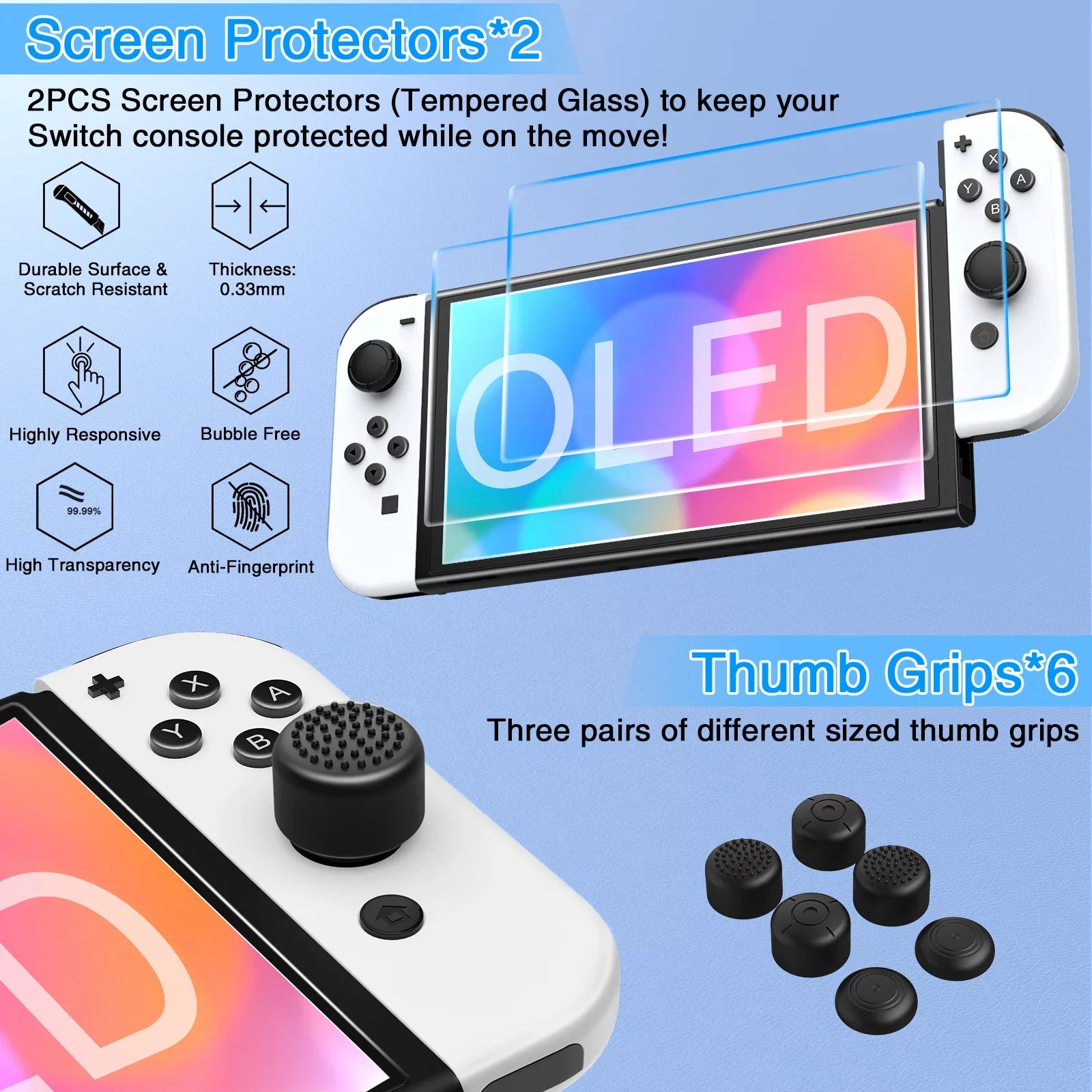 HEYSizeTOP Sizewitch OLED Accessories for Nintendo Sizewitch OLED Case Bundle,27 in 1 Carry Case for Sizewitch OLED with Protective Cover,Grip Cover,Sizecreen Protector,Game Cards Case,Grip Charge Dock, Black