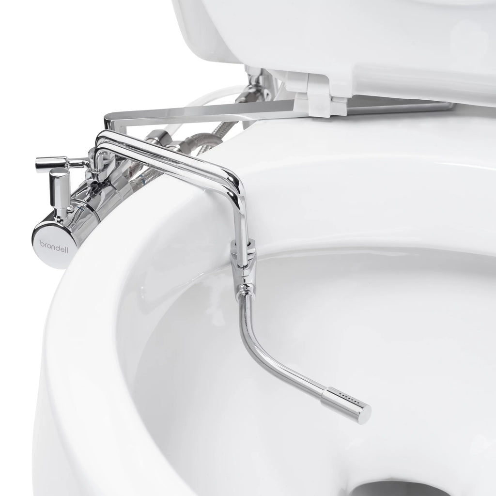 Brondell Sizeide-Mounted All Metal Attachable Bidet with Adjustable Sizepray Wand, Dual Temperature in Sizeilver