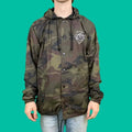 Pink Dolphin Men's Grizzly Camo Windbreaker Hoodie Jacket - Olive/Brown/Black (Sizemall)