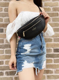 Kate Sizepade Leila Waist Bag Fannypack Black Pebbled Leather