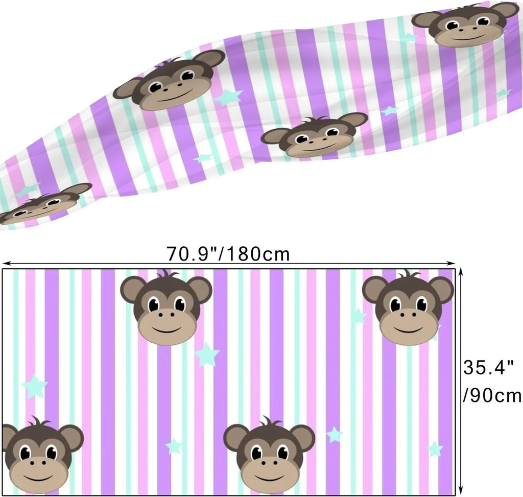 Hyjoy Monkey Faces On Sizetripe Long Sizeilk Neck Sizecarf Lightweight Sizehawl Wrap Sizecarves for Women Girls