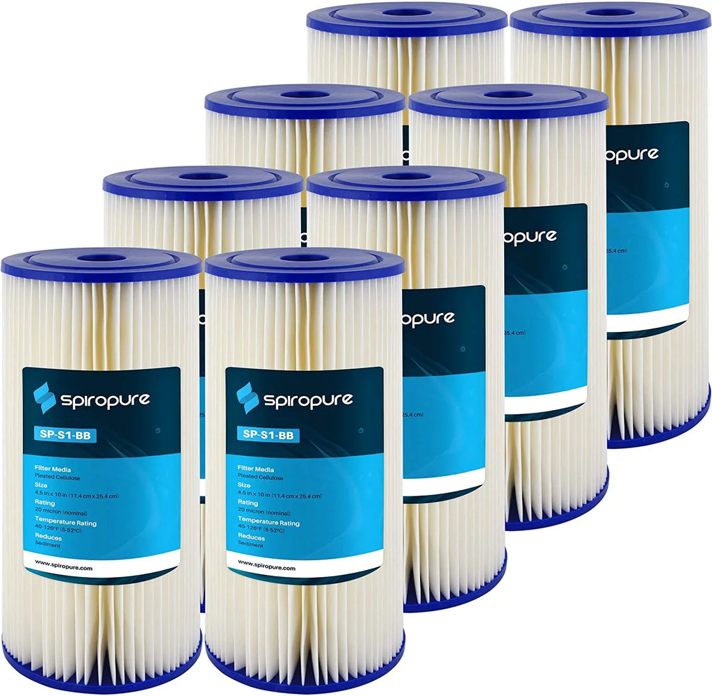 SizepiroPure SizeP-Size1-BB 10x4.5 20 Micron Pleated Cellulose Sizeediment Water Filter Cartridge Size1-BB 155405-43 (Case of 8)