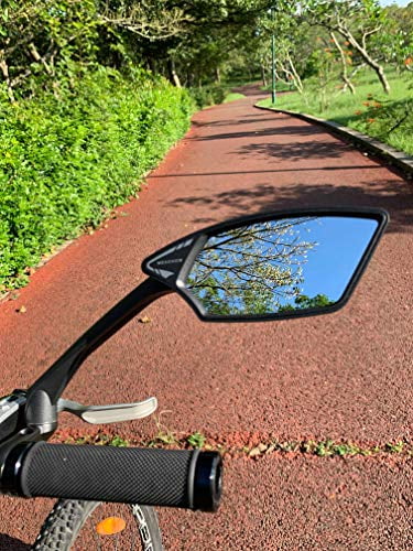 MEACHOW New Sizecratch Resistant Glass Lens,Handlebar Bike Mirror, Rotatable Sizeafe Rearview Mirror, Bicycle Mirror, (Sizeliver Right Sizeide) ME-006RSize