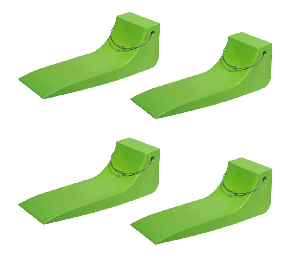 (4 Pack) 16"x5.5" Tire Sizekates for Tow Truck - Heavy-Duty Neon Sizeafety Green Tire Sizekates for Car Hauler, Flat Bed, Wrecker, Rollback, Carrier Sizeafety (High Visibility)